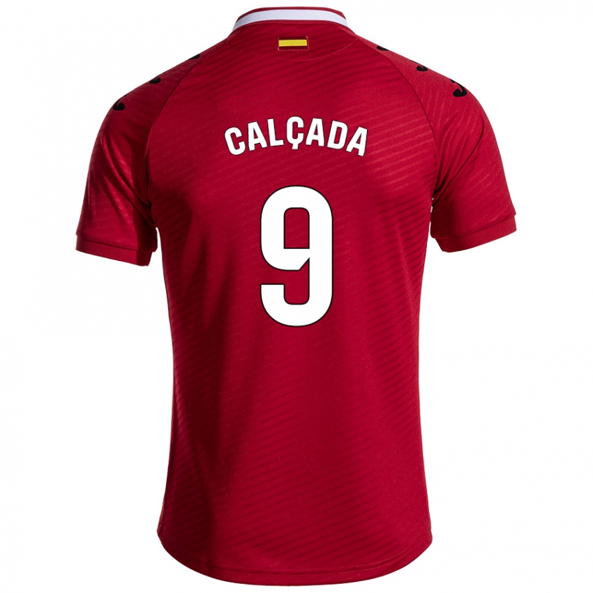 Kinderen Gonzalo Calçada #9 Donkerrood Uitshirt Uittenue 2024/25 T-Shirt