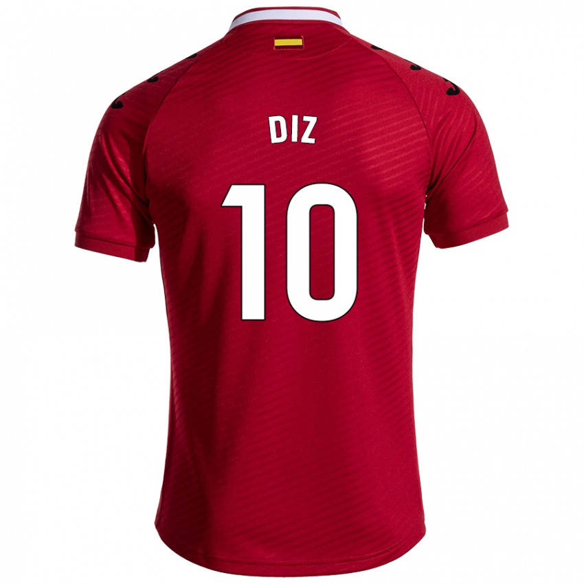 Kinderen Rafa Diz #10 Donkerrood Uitshirt Uittenue 2024/25 T-Shirt