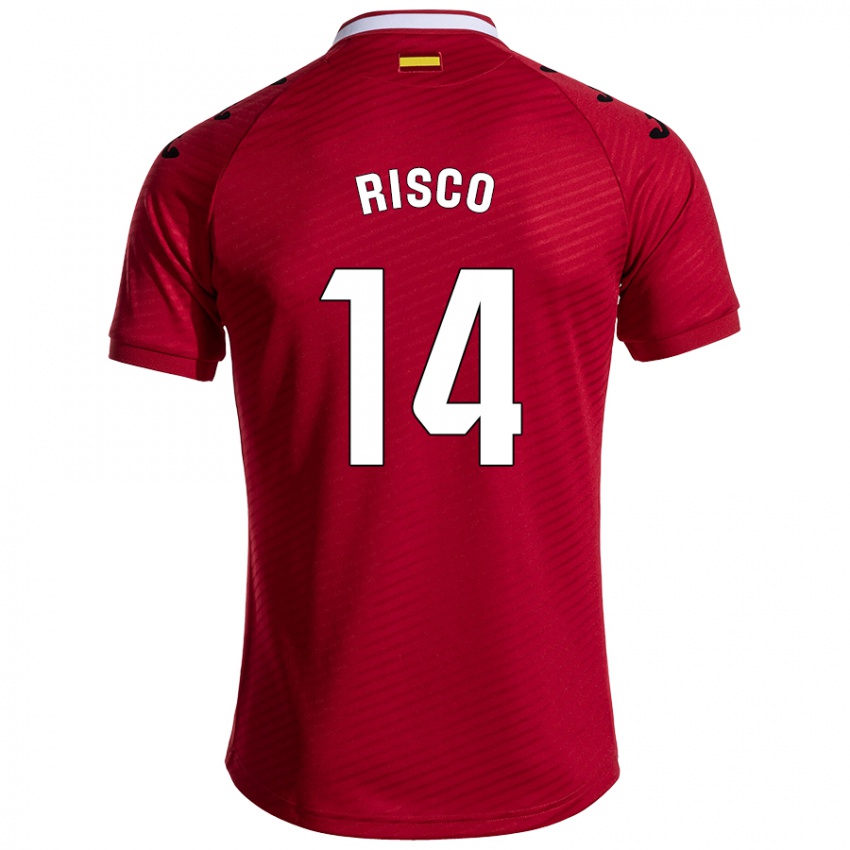 Kinderen Alberto Risco #14 Donkerrood Uitshirt Uittenue 2024/25 T-Shirt