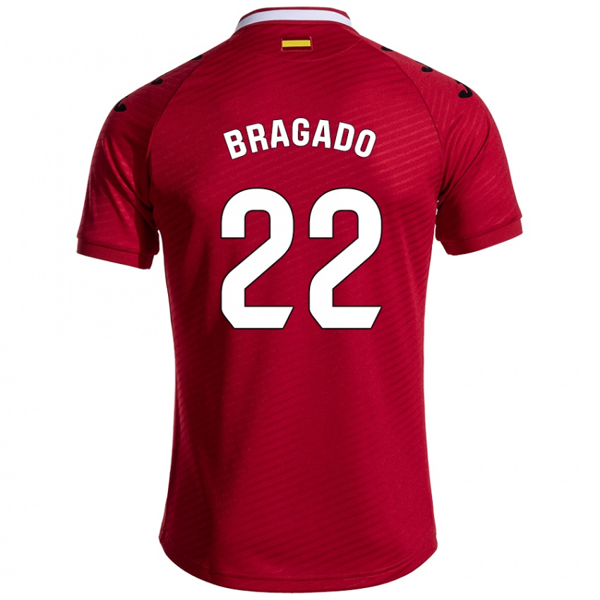 Kinderen Alonso Bragado #22 Donkerrood Uitshirt Uittenue 2024/25 T-Shirt