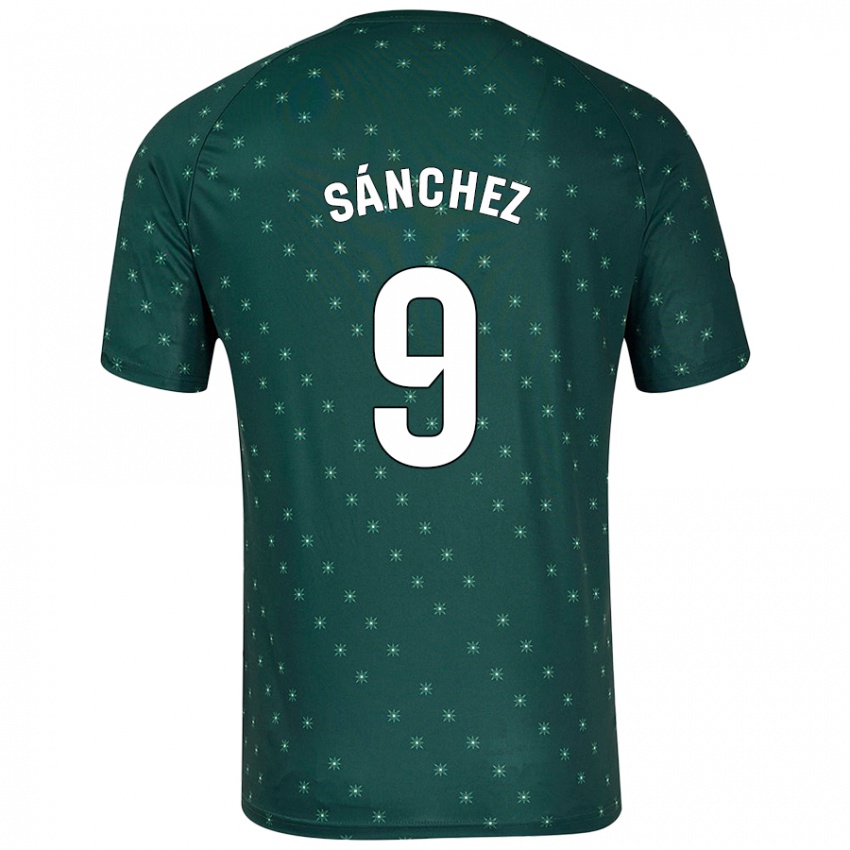 Kinderen Loren Sánchez #9 Donkergroen Uitshirt Uittenue 2024/25 T-Shirt