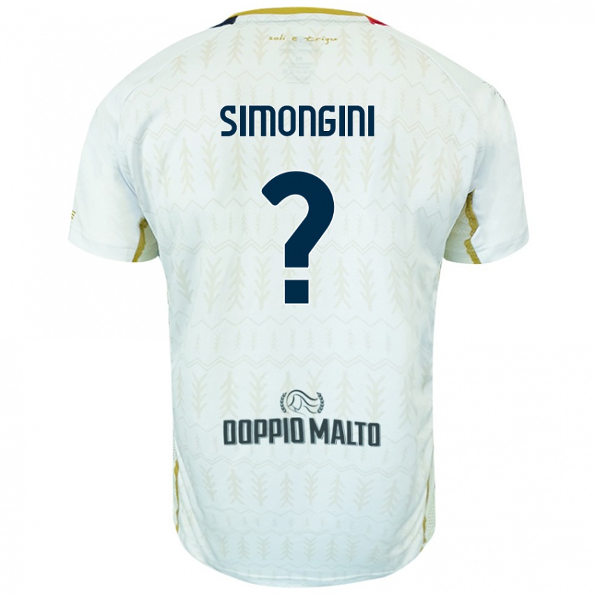 Kinderen Andrea Simongini #0 Wit Uitshirt Uittenue 2024/25 T-Shirt