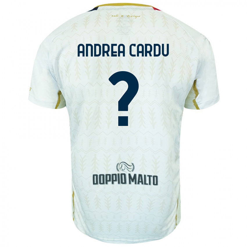 Kinderen Gian Andrea Cardu #0 Wit Uitshirt Uittenue 2024/25 T-Shirt