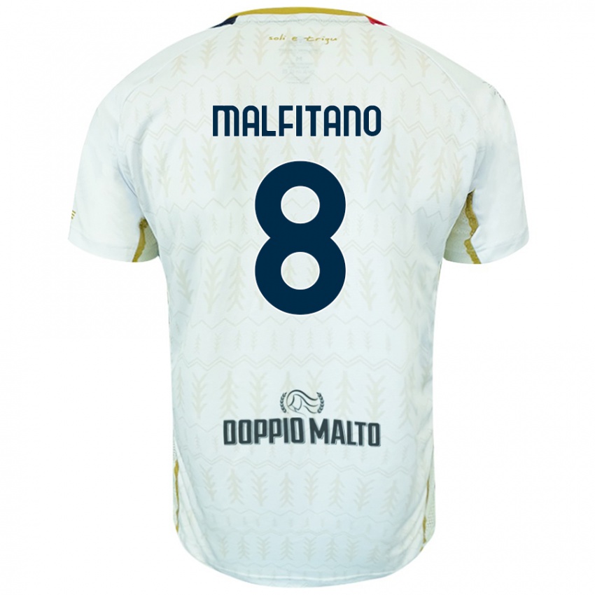 Kinderen Roberto Malfitano #8 Wit Uitshirt Uittenue 2024/25 T-Shirt