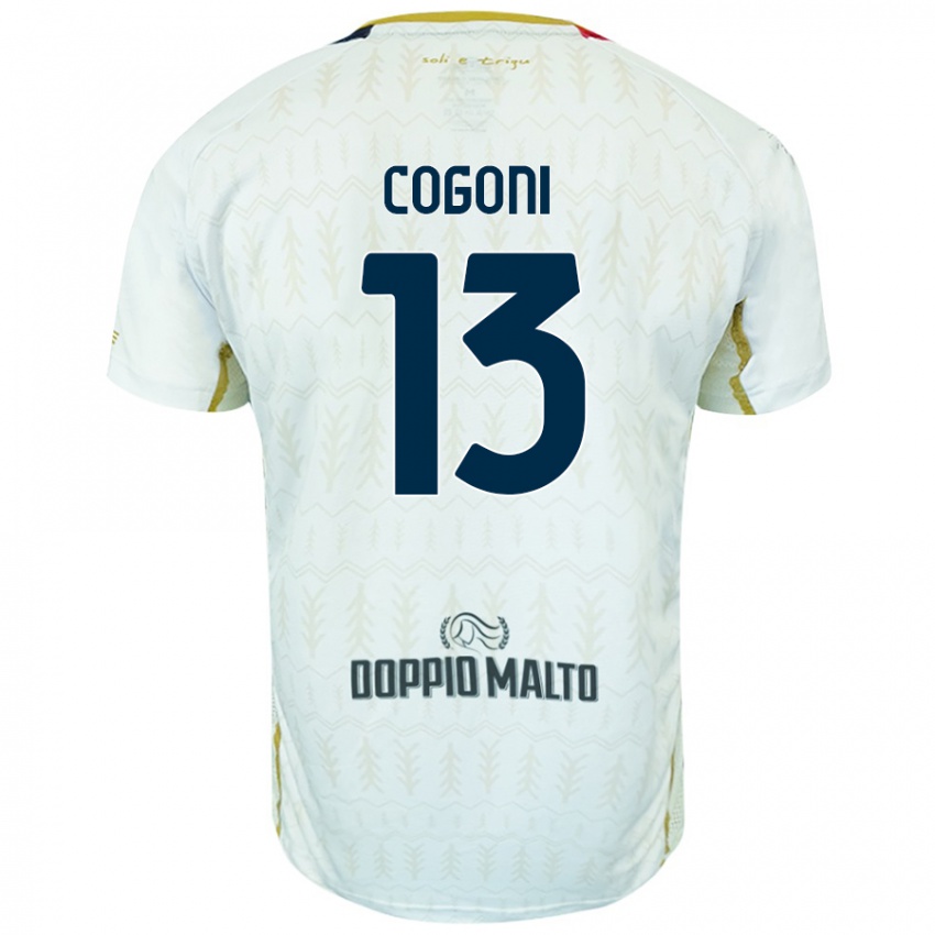 Kinderen Andrea Cogoni #13 Wit Uitshirt Uittenue 2024/25 T-Shirt