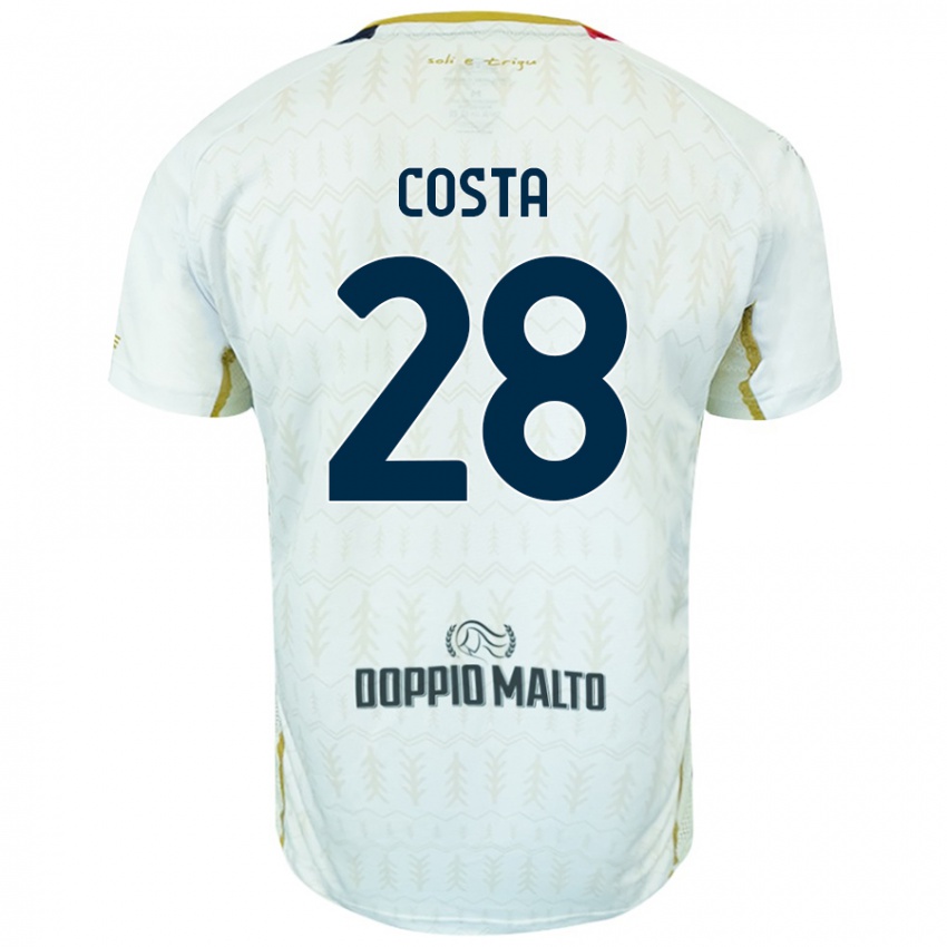 Kinderen Luca Costa #28 Wit Uitshirt Uittenue 2024/25 T-Shirt