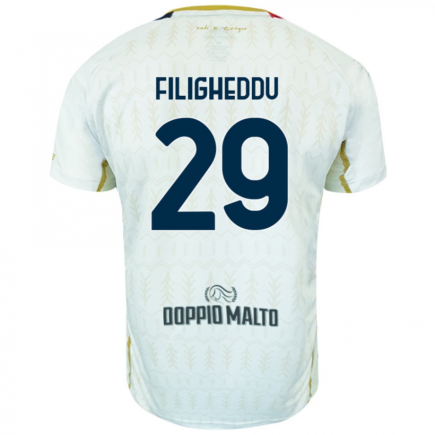 Kinderen Daniele Filigheddu #29 Wit Uitshirt Uittenue 2024/25 T-Shirt