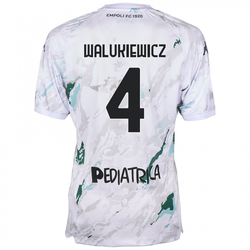 Kinderen Sebastian Walukiewicz #4 Grijs Uitshirt Uittenue 2024/25 T-Shirt