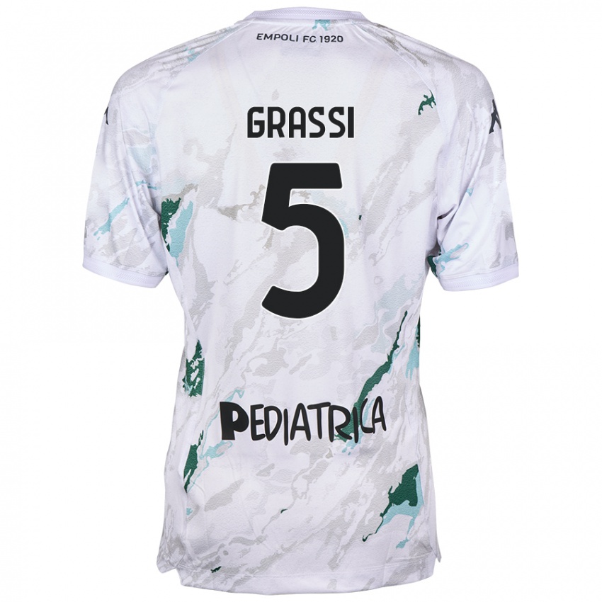 Kinderen Alberto Grassi #5 Grijs Uitshirt Uittenue 2024/25 T-Shirt