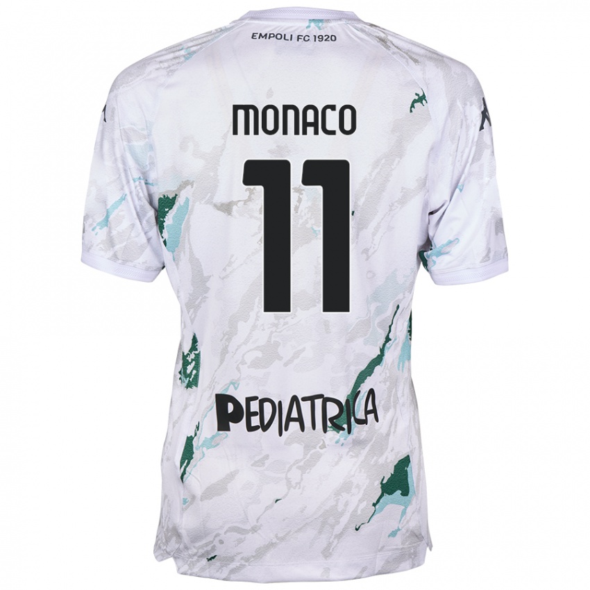 Kinderen Salvatore Monaco #11 Grijs Uitshirt Uittenue 2024/25 T-Shirt