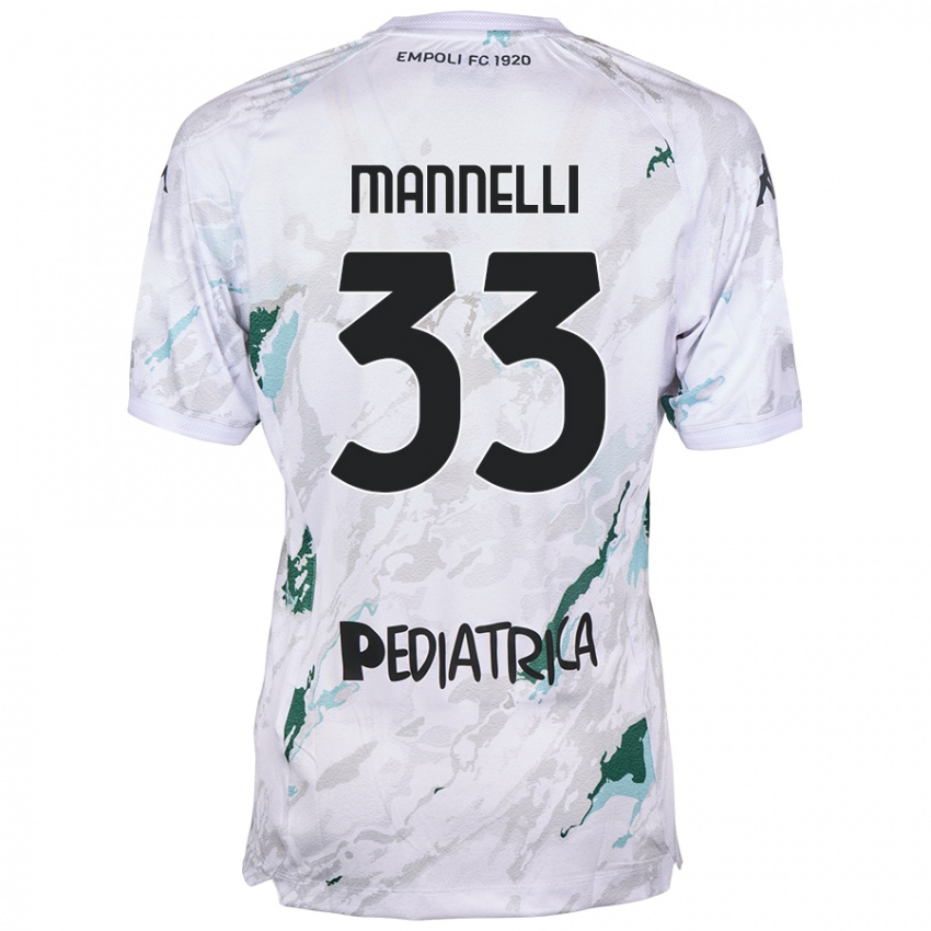 Kinderen Matteo Mannelli #33 Grijs Uitshirt Uittenue 2024/25 T-Shirt