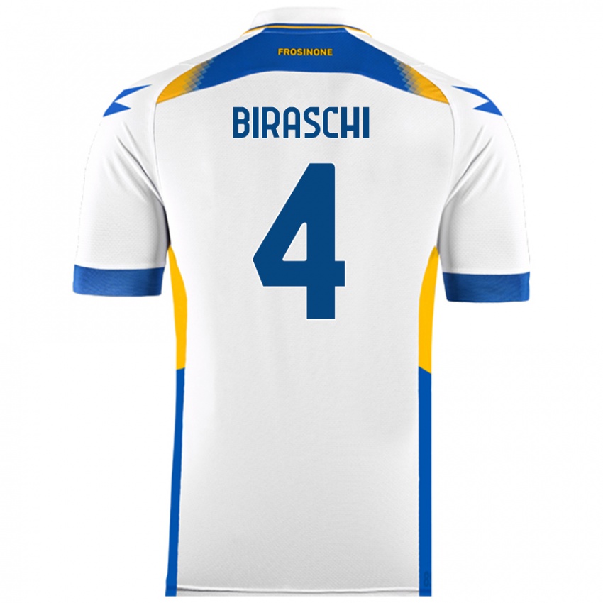 Kinderen Davide Biraschi #4 Wit Uitshirt Uittenue 2024/25 T-Shirt