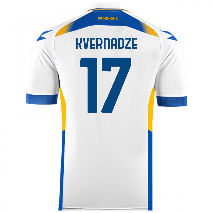 Kinderen Giorgi Kvernadze #17 Wit Uitshirt Uittenue 2024/25 T-Shirt