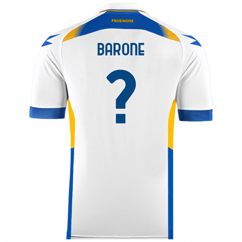 Kinderen Filippo Barone #0 Wit Uitshirt Uittenue 2024/25 T-Shirt