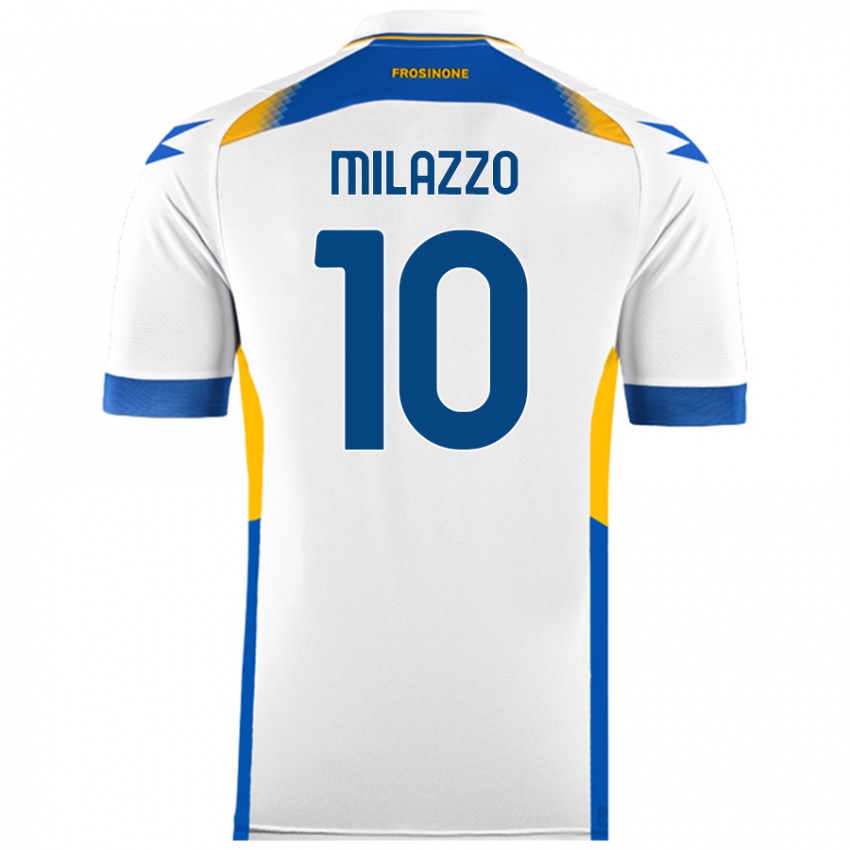 Kinderen Simone Milazzo #10 Wit Uitshirt Uittenue 2024/25 T-Shirt