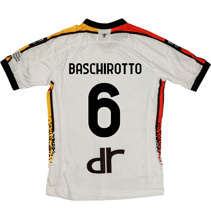 Kinderen Federico Baschirotto #6 Wit Zwart Uitshirt Uittenue 2024/25 T-Shirt