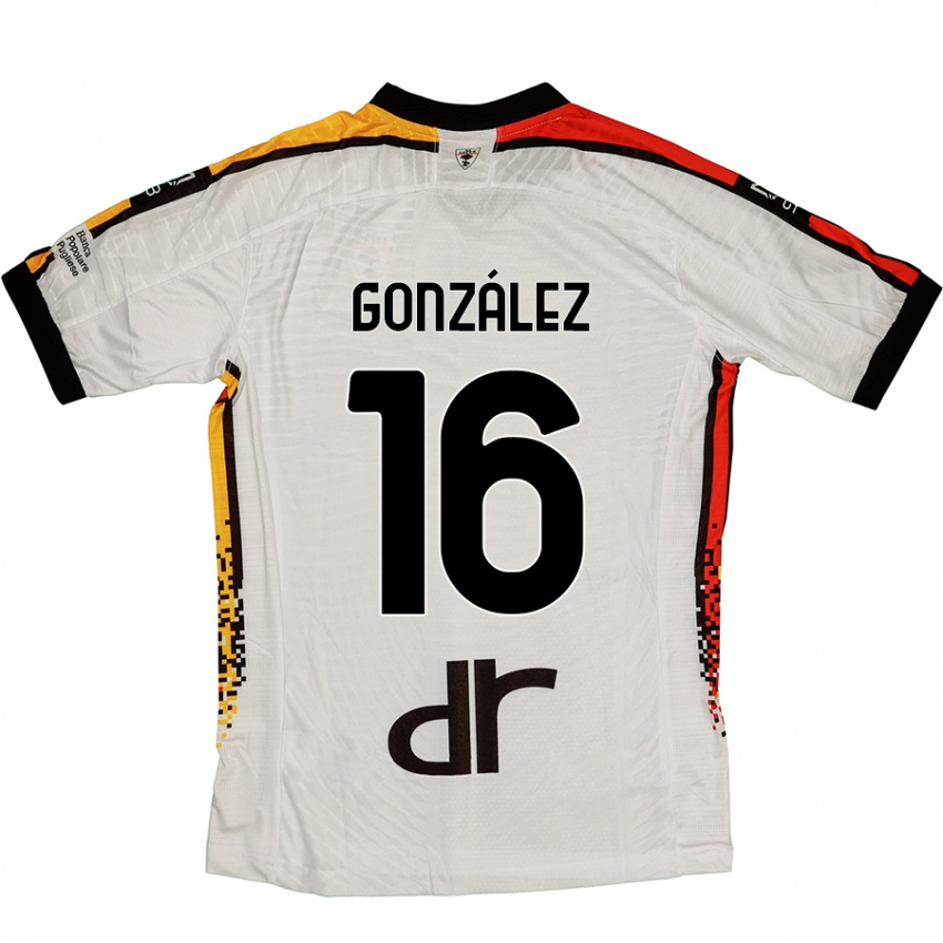 Kinderen Joan González #16 Wit Zwart Uitshirt Uittenue 2024/25 T-Shirt