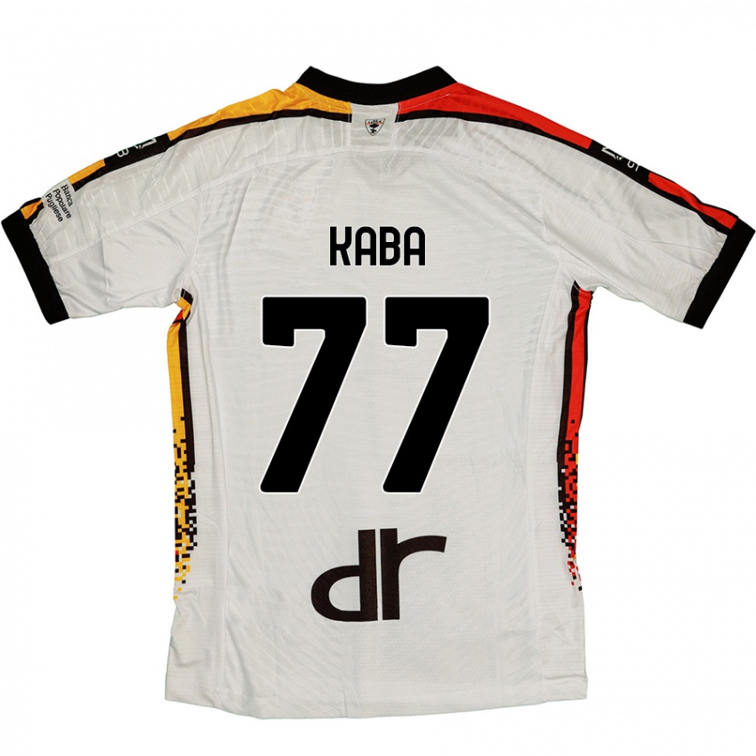 Kinderen Mohamed Kaba #77 Wit Zwart Uitshirt Uittenue 2024/25 T-Shirt