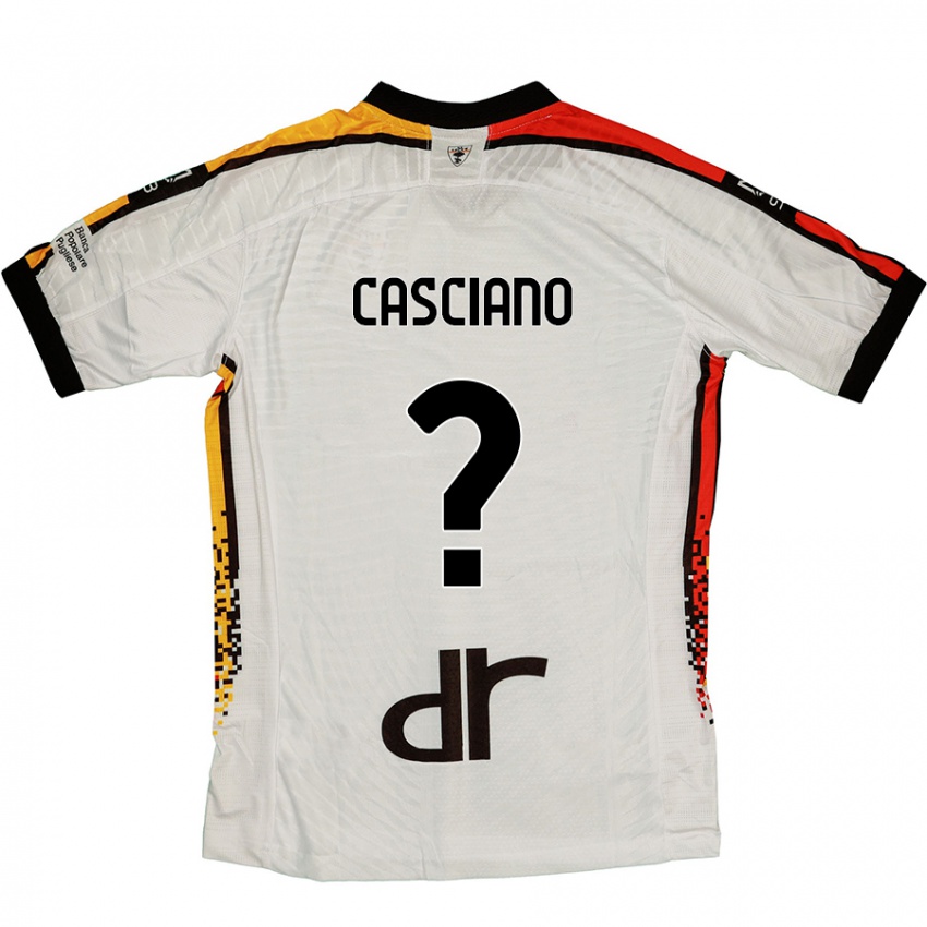 Kinderen Emmanuel Casciano #0 Wit Zwart Uitshirt Uittenue 2024/25 T-Shirt