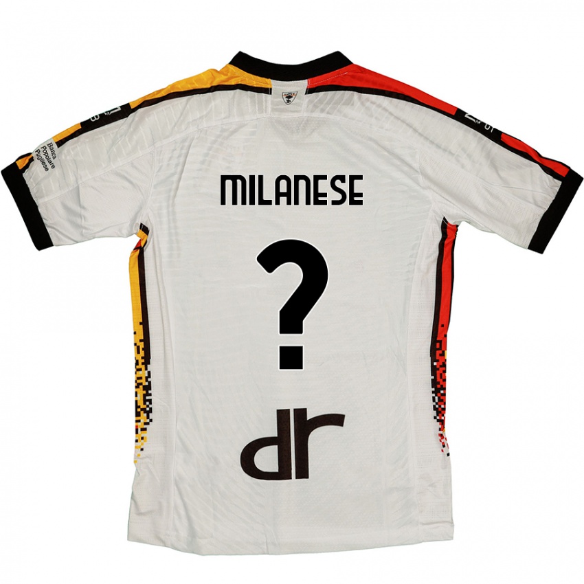 Kinderen Gianmarco Milanese #0 Wit Zwart Uitshirt Uittenue 2024/25 T-Shirt