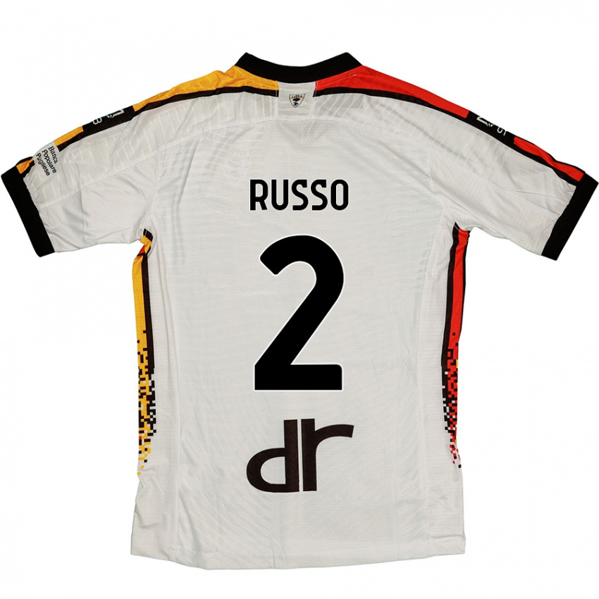 Kinderen Luca Russo #2 Wit Zwart Uitshirt Uittenue 2024/25 T-Shirt