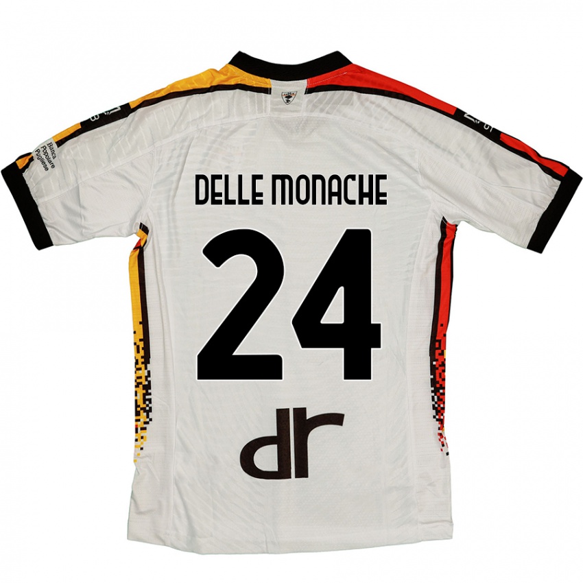 Kinderen Marco Delle Monache #24 Wit Zwart Uitshirt Uittenue 2024/25 T-Shirt