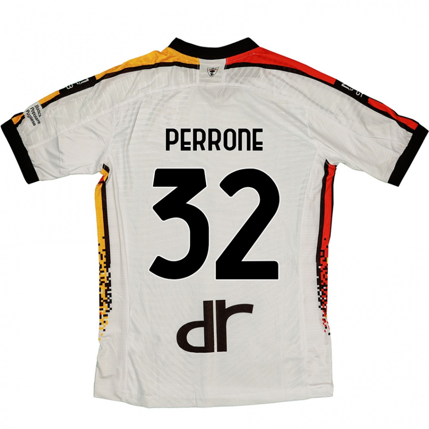 Kinderen Samuele Perrone #32 Wit Zwart Uitshirt Uittenue 2024/25 T-Shirt