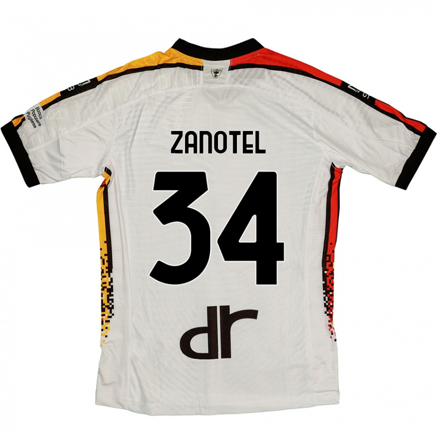 Kinderen Giovanni Zanotel #34 Wit Zwart Uitshirt Uittenue 2024/25 T-Shirt