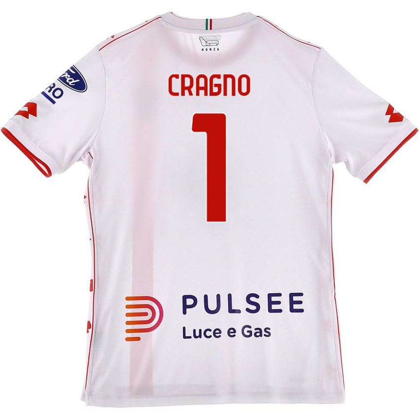 Kinderen Alessio Cragno #1 Wit Rood Uitshirt Uittenue 2024/25 T-Shirt