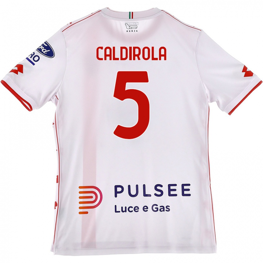 Kinderen Luca Caldirola #5 Wit Rood Uitshirt Uittenue 2024/25 T-Shirt