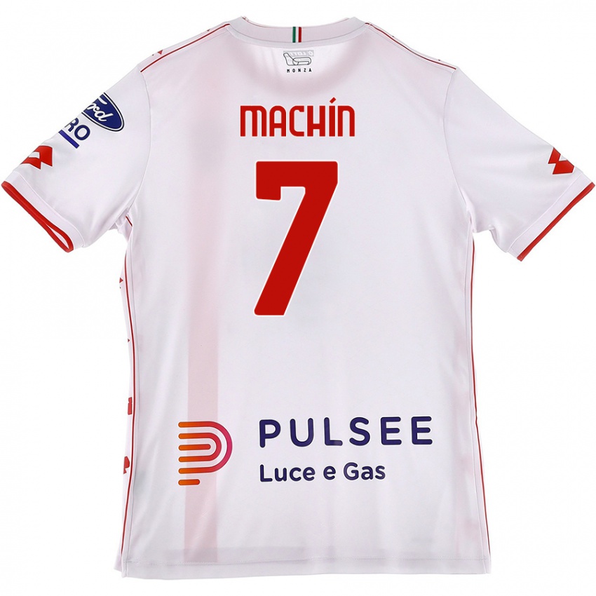 Kinderen José Machín #7 Wit Rood Uitshirt Uittenue 2024/25 T-Shirt