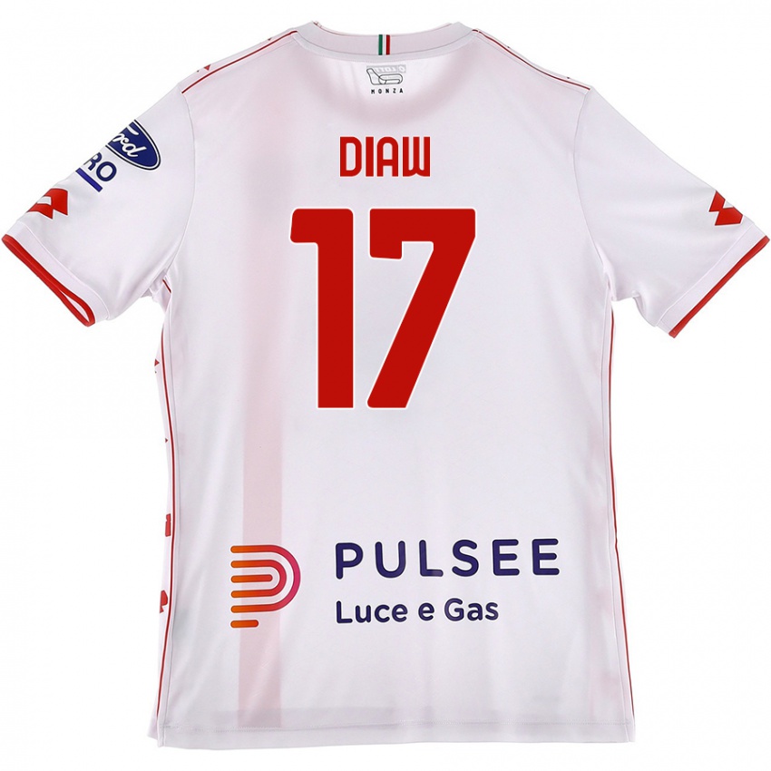 Kinderen Davide Diaw #17 Wit Rood Uitshirt Uittenue 2024/25 T-Shirt