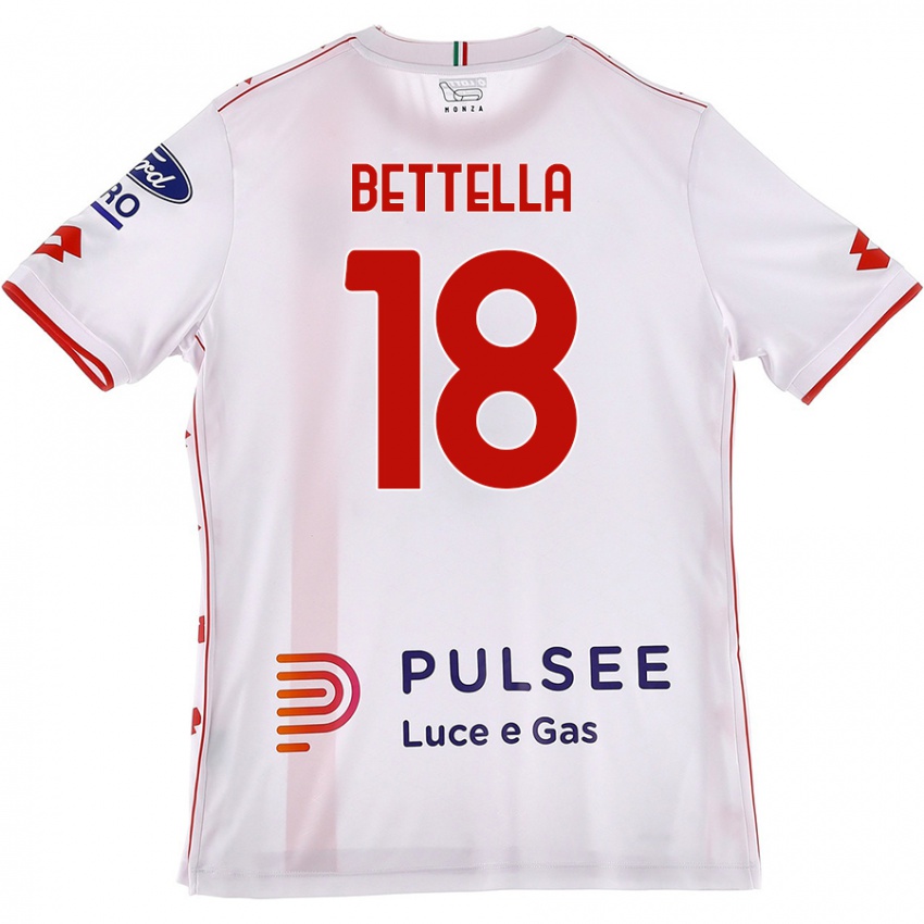 Kinderen Davide Bettella #18 Wit Rood Uitshirt Uittenue 2024/25 T-Shirt