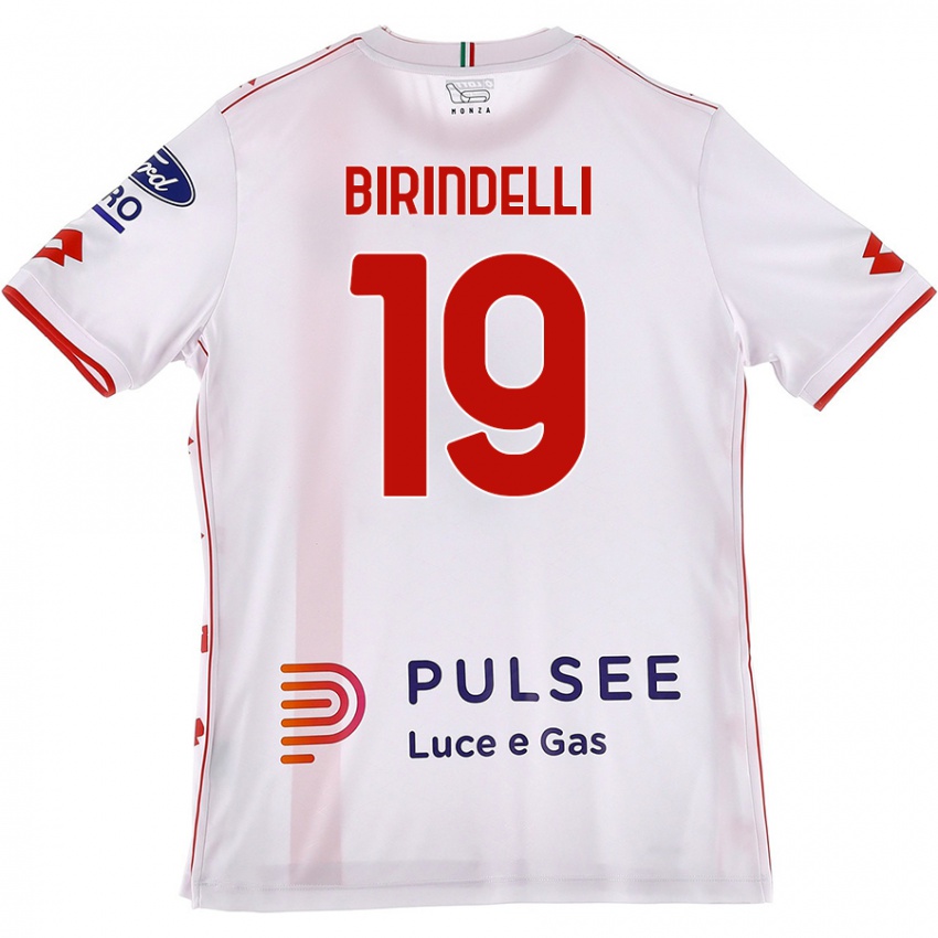 Kinderen Samuele Birindelli #19 Wit Rood Uitshirt Uittenue 2024/25 T-Shirt