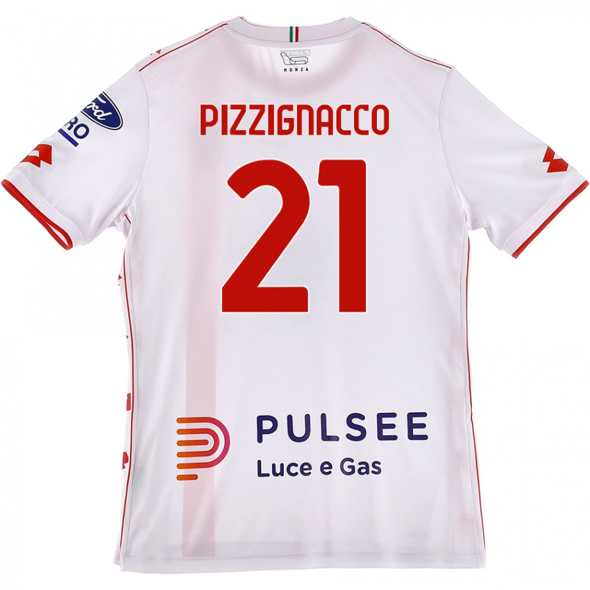 Kinderen Semuel Pizzignacco #21 Wit Rood Uitshirt Uittenue 2024/25 T-Shirt