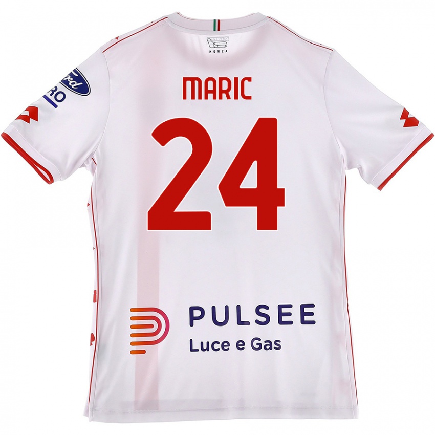 Kinderen Mirko Maric #24 Wit Rood Uitshirt Uittenue 2024/25 T-Shirt