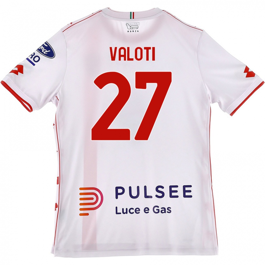 Kinderen Mattia Valoti #27 Wit Rood Uitshirt Uittenue 2024/25 T-Shirt