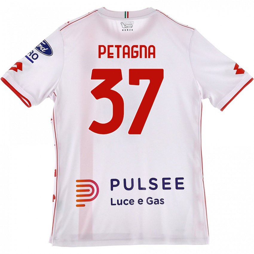 Kinderen Andrea Petagna #37 Wit Rood Uitshirt Uittenue 2024/25 T-Shirt