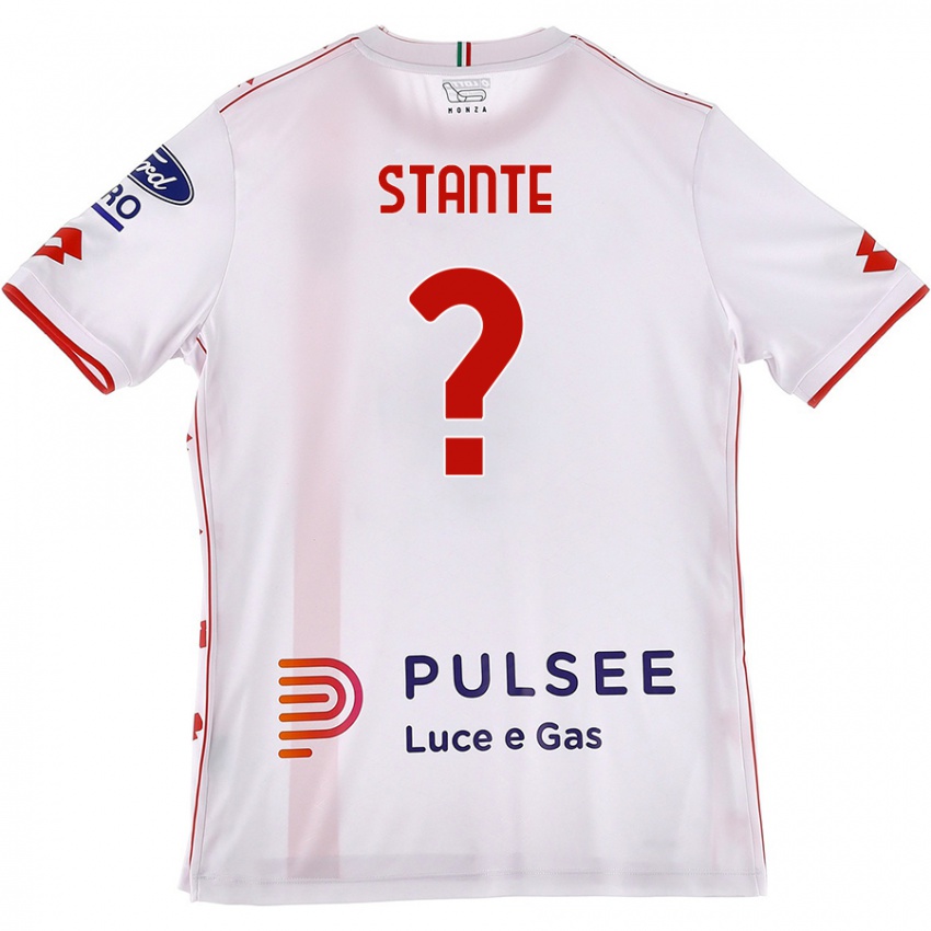 Kinderen Edoardo Stante #0 Wit Rood Uitshirt Uittenue 2024/25 T-Shirt