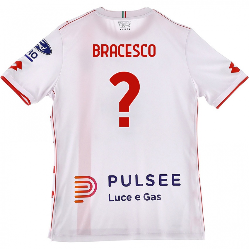 Kinderen Riccardo Bracesco #0 Wit Rood Uitshirt Uittenue 2024/25 T-Shirt