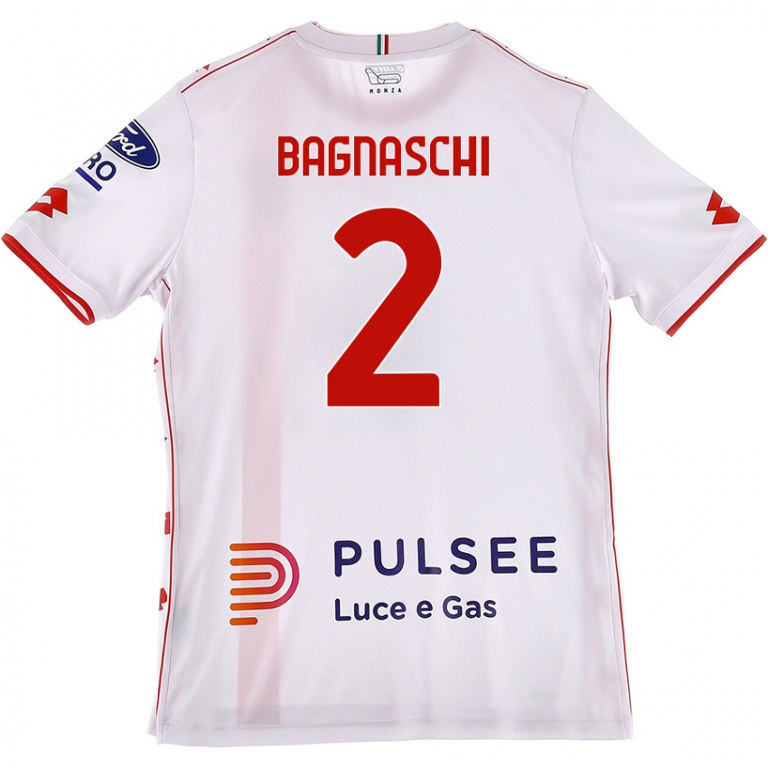 Kinderen Alessandro Bagnaschi #2 Wit Rood Uitshirt Uittenue 2024/25 T-Shirt