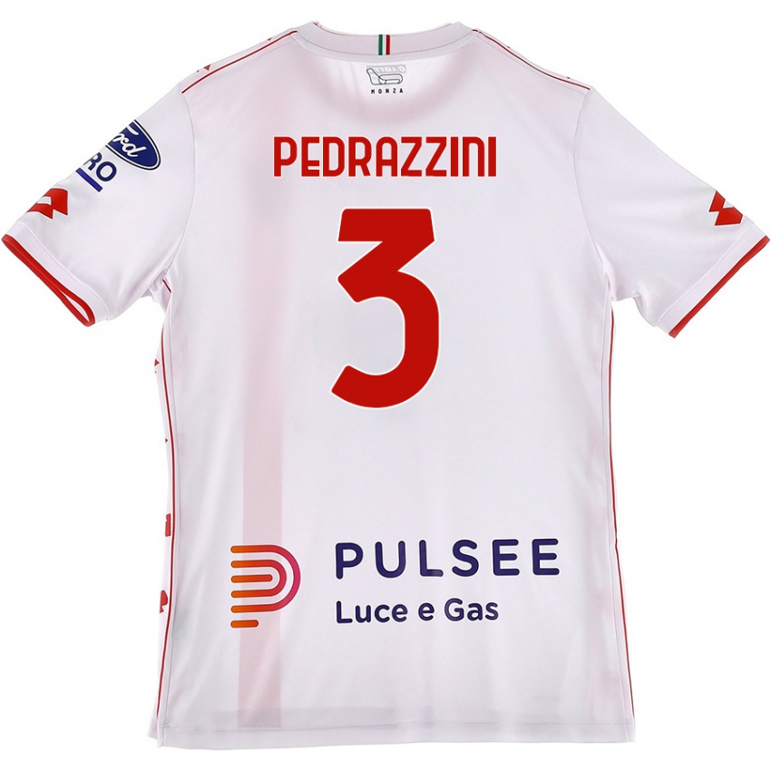 Kinderen Carlo Pedrazzini #3 Wit Rood Uitshirt Uittenue 2024/25 T-Shirt