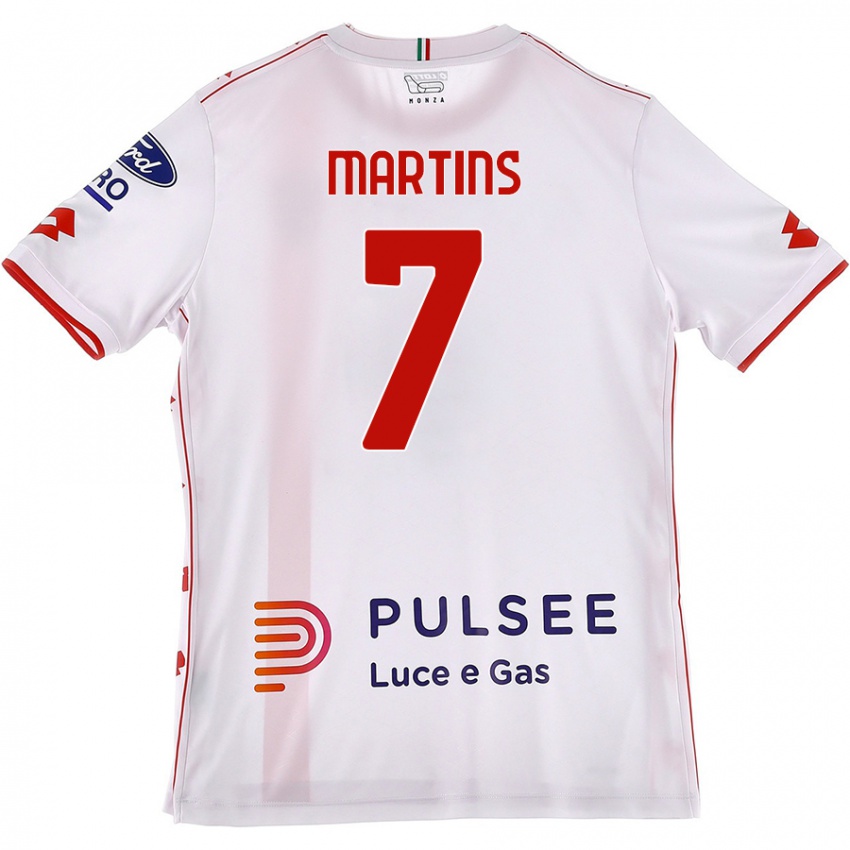 Kinderen Kevin Martins #7 Wit Rood Uitshirt Uittenue 2024/25 T-Shirt