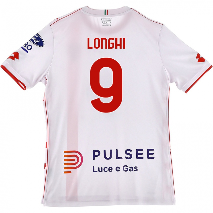 Kinderen Jordan Longhi #9 Wit Rood Uitshirt Uittenue 2024/25 T-Shirt