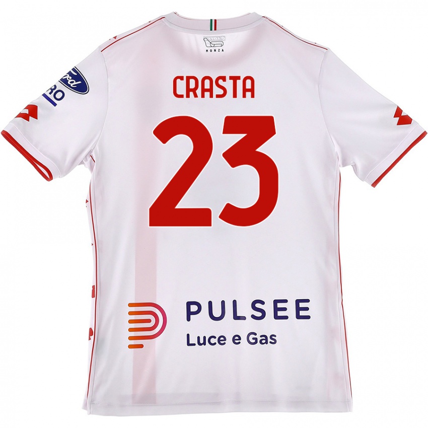 Kinderen Mario Crasta #23 Wit Rood Uitshirt Uittenue 2024/25 T-Shirt