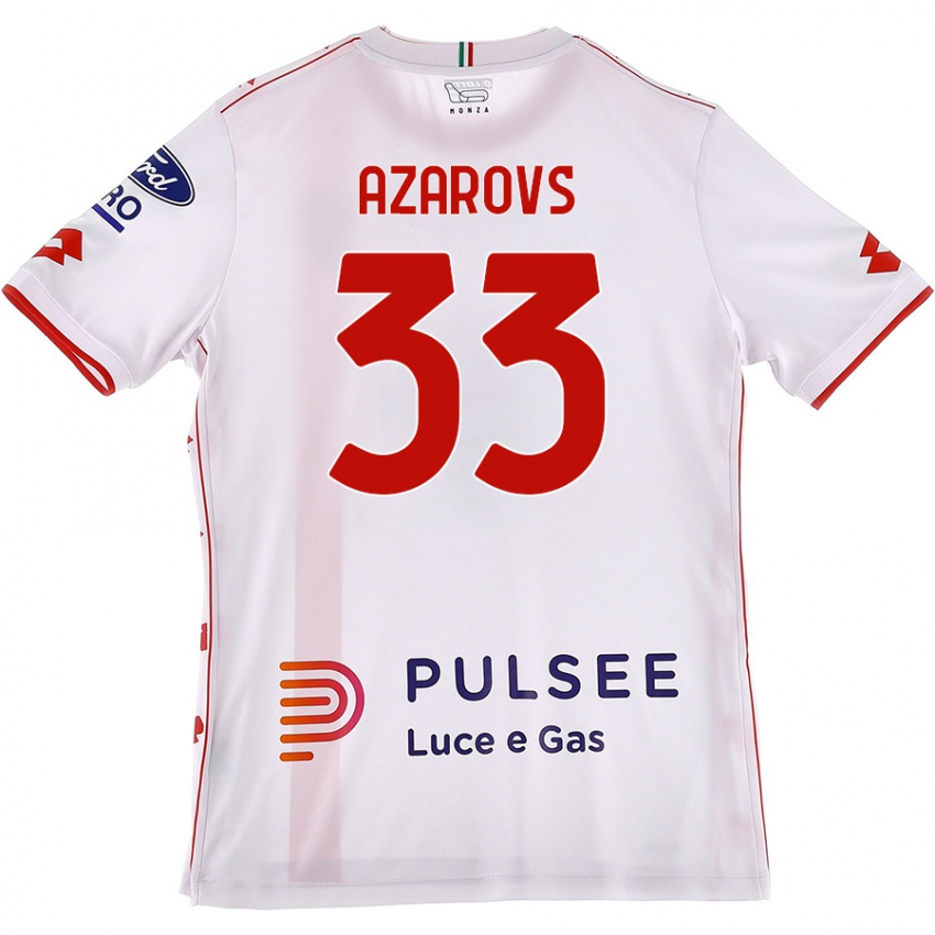 Kinderen Timurs Azarovs #33 Wit Rood Uitshirt Uittenue 2024/25 T-Shirt