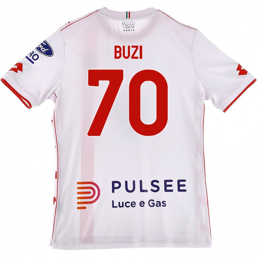 Kinderen Luis Buzi #70 Wit Rood Uitshirt Uittenue 2024/25 T-Shirt