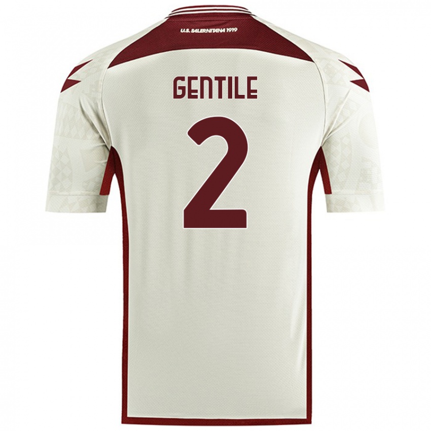 Kinderen Davide Gentile #2 Crèmekleur Uitshirt Uittenue 2024/25 T-Shirt