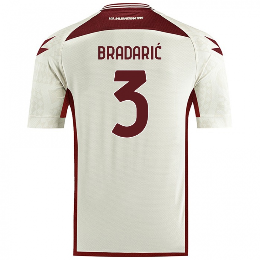 Kinderen Domagoj Bradarić #3 Crèmekleur Uitshirt Uittenue 2024/25 T-Shirt