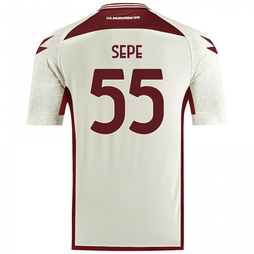 Kinderen Luigi Sepe #55 Crèmekleur Uitshirt Uittenue 2024/25 T-Shirt